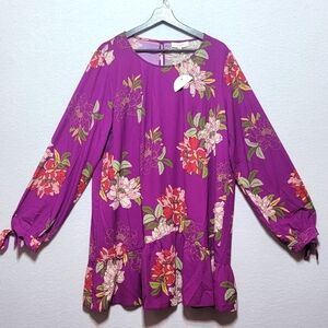 UMGEE Floral Purple Women's Top SIZE 1XL. #647